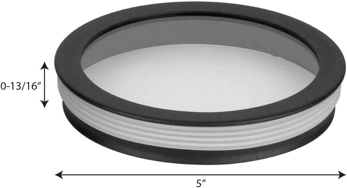 image:imageProgress Lighting Clear Glass Lens Collection Rim Coated Wet Location Outdoor Light Protection 6 Inch Round Black P860046031Black