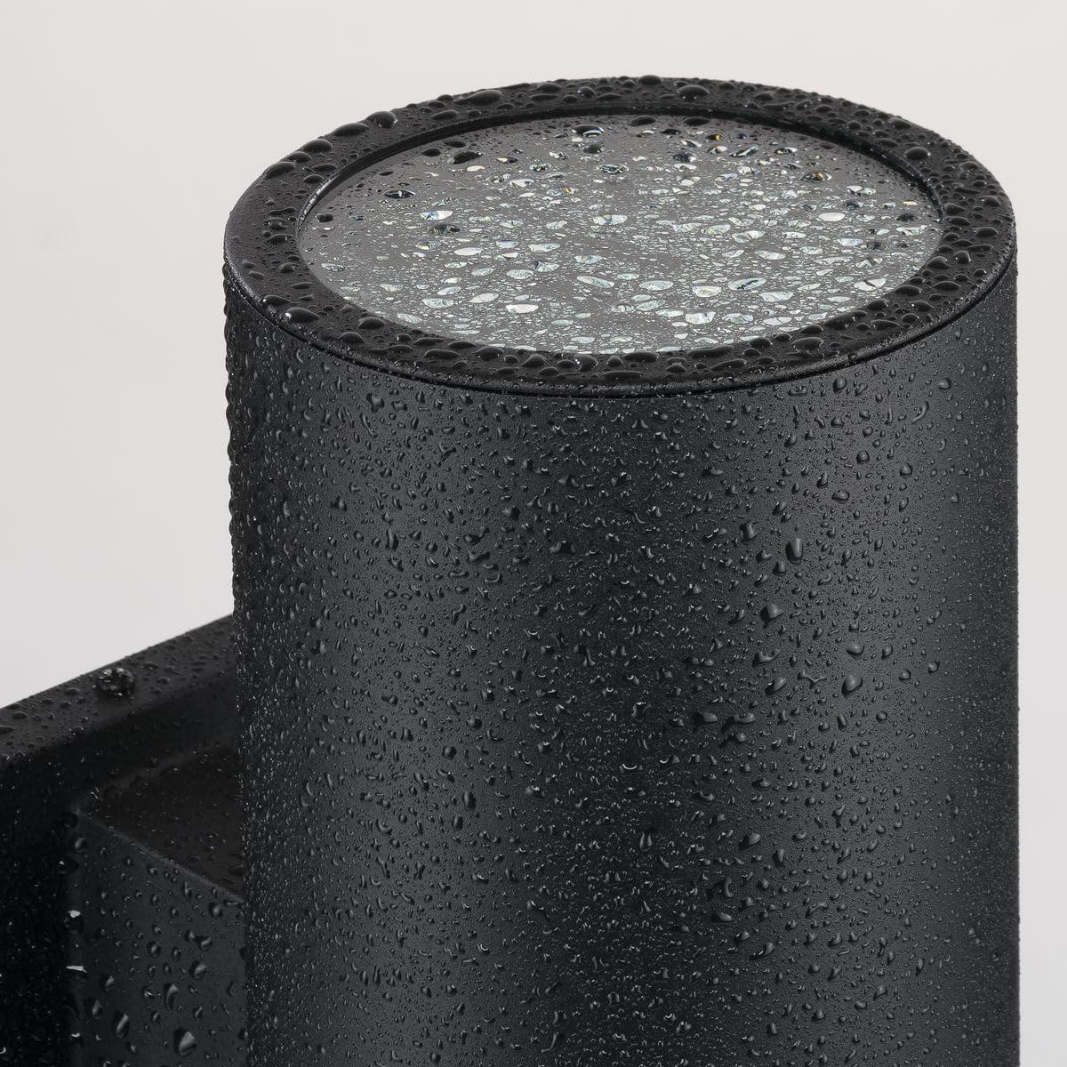 image:imageProgress Lighting Clear Glass Lens Collection Rim Coated Wet Location Outdoor Light Protection 6 Inch Round Black P860046031Black