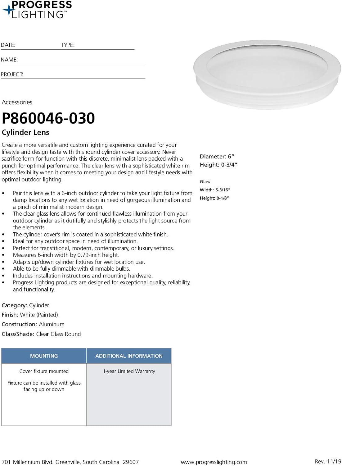 image:imageProgress Lighting Clear Glass Lens Collection Rim Coated Wet Location Outdoor Light Protection 6 Inch Round Black P860046031White