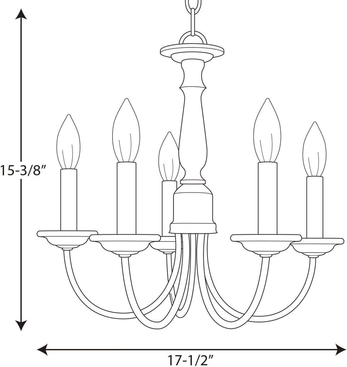image:imageProgress Lighting FiveLight White Candles Traditional Chandelier Light P400831 Textured BlackBronze