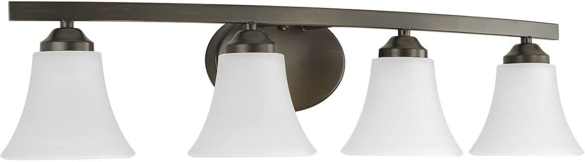 image:imageProgress Lighting P201009 Adorn Etched Glass Traditional Bath Vanity Light 215 in x 75 in x 6625 in 3Light Brushed NickelAntique Bronze