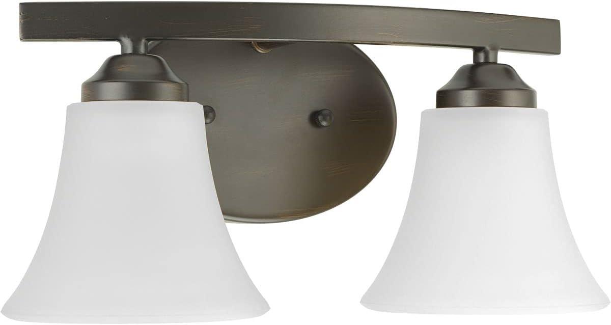 image:imageProgress Lighting P201009 Adorn Etched Glass Traditional Bath Vanity Light 215 in x 75 in x 6625 in 3Light Brushed NickelAntique Bronze