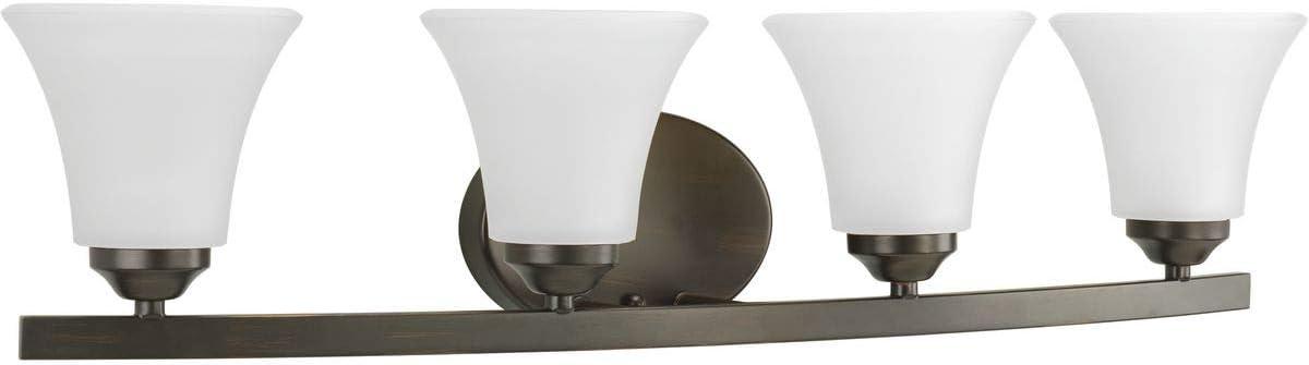 image:imageProgress Lighting P201009 Adorn Etched Glass Traditional Bath Vanity Light 215 in x 75 in x 6625 in 3Light Brushed NickelAntique Bronze