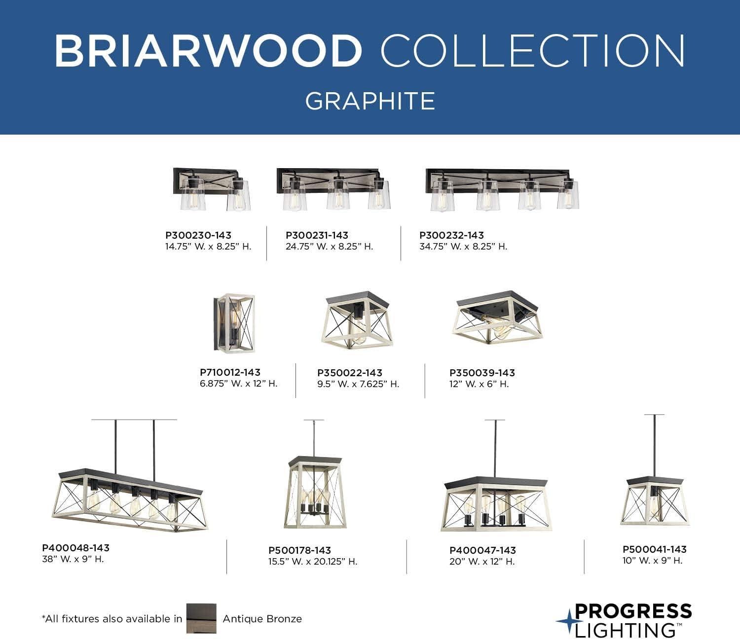 image:imageProgress Lighting P500178020 Briarwood Hall amp Foyer BronzeGraphite