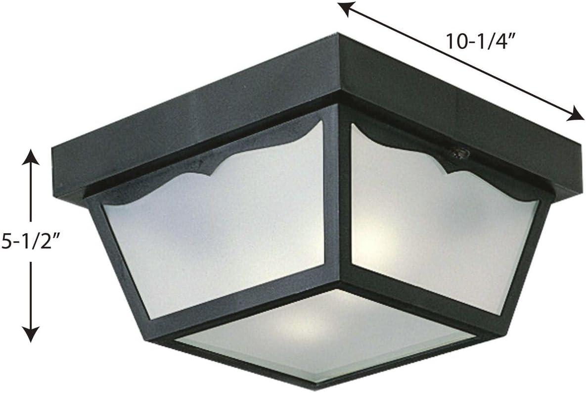 image:imageProgress Lighting P574431 NonMetallic Ceiling Light with 1Piece White Acrylic Diffuser BlackTextured Black
