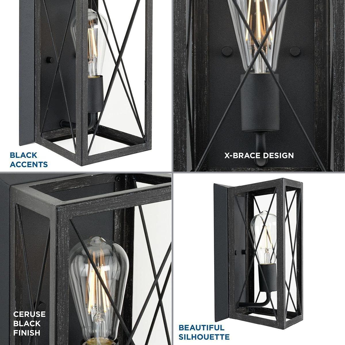 image:imageProgress Lighting P710012143 Briarwood Graphite OneLight Wall Sconce BlackTextured Black