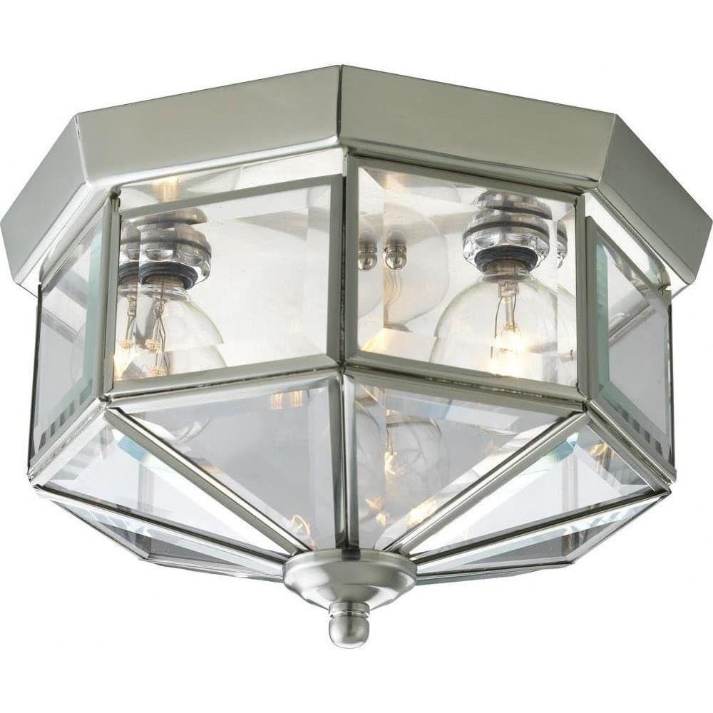image:imageProgress Lighting 3Light Beveled Glass 934 ClosetoCeiling Indoor P578820 Antique BronzeNickel