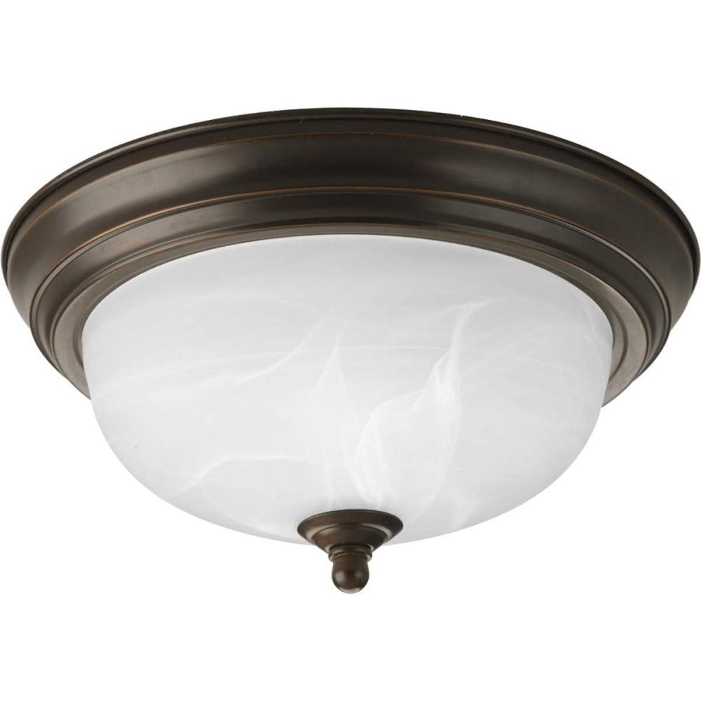 image:imageProgress Lighting 3Light Ceiling Light Flush Mount Ceiling Light Fixture for Interior Kitchen Lights Hallway Bedroom Living Room 1514Inch by 658Inch Brushed Nickel Alabaster Glass ShadeAntique Bronze