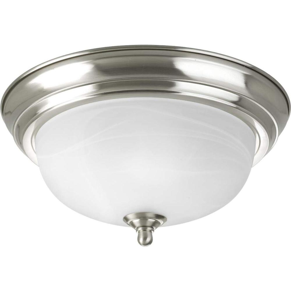 image:imageProgress Lighting 3Light Ceiling Light Flush Mount Ceiling Light Fixture for Interior Kitchen Lights Hallway Bedroom Living Room 1514Inch by 658Inch Brushed Nickel Alabaster Glass ShadeBrushed Nickel