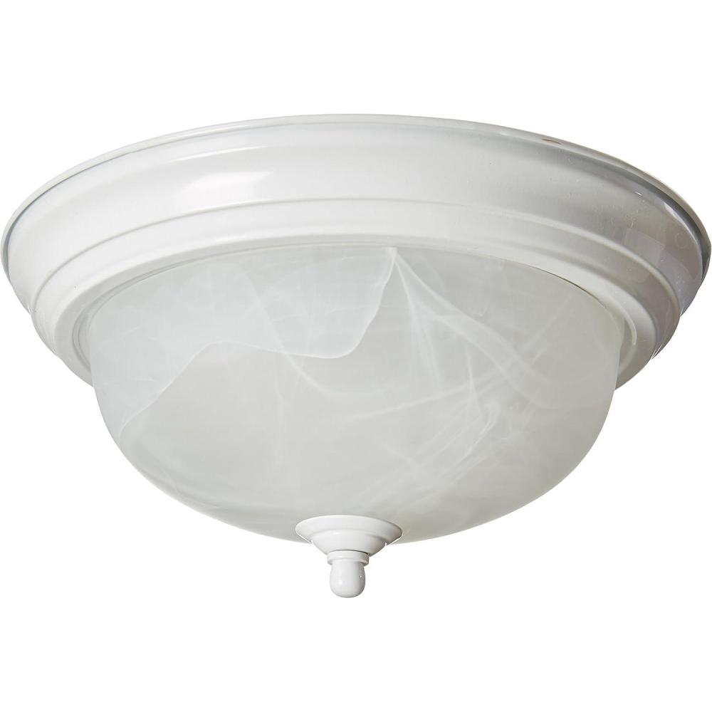 image:imageProgress Lighting 3Light Ceiling Light Flush Mount Ceiling Light Fixture for Interior Kitchen Lights Hallway Bedroom Living Room 1514Inch by 658Inch Brushed Nickel Alabaster Glass ShadeWhite