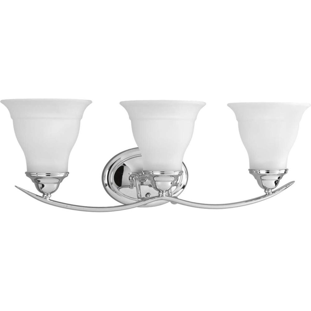 image:imageProgress Lighting 3Light Etched Glass Traditional Bath Vanity Light Trinity Collection Indoor P319209 Brushed NickelChrome