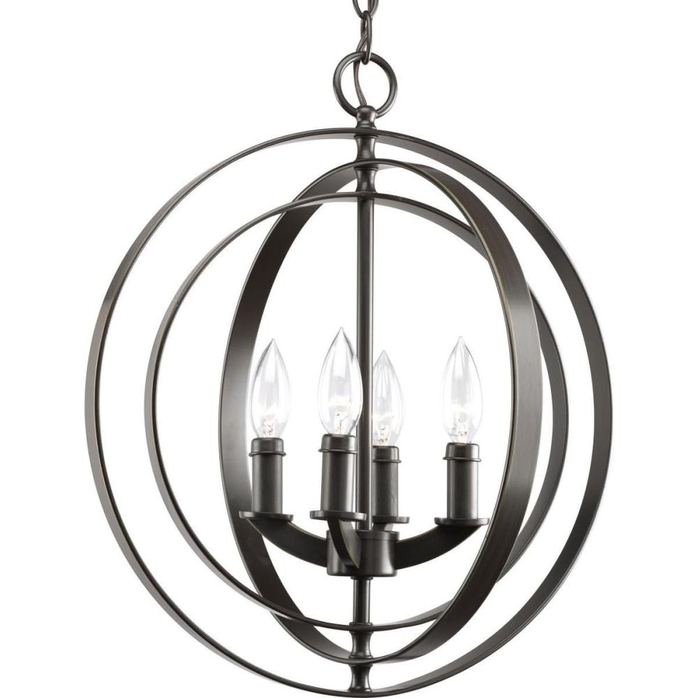 image:imageProgress Lighting 4Light Foyer Pendant Equinox Collection Indoor P3827126 Burnished SilverBronze
