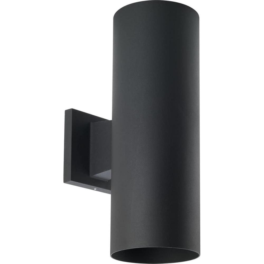 image:imageProgress Lighting 5Inch Cylinder Outdoor LED Wall Sconce 2Light Modern Wall Mount LED Up and Down Lights Interior and Exterior Lighting for Home or Porch Aluminum Black P56753130K