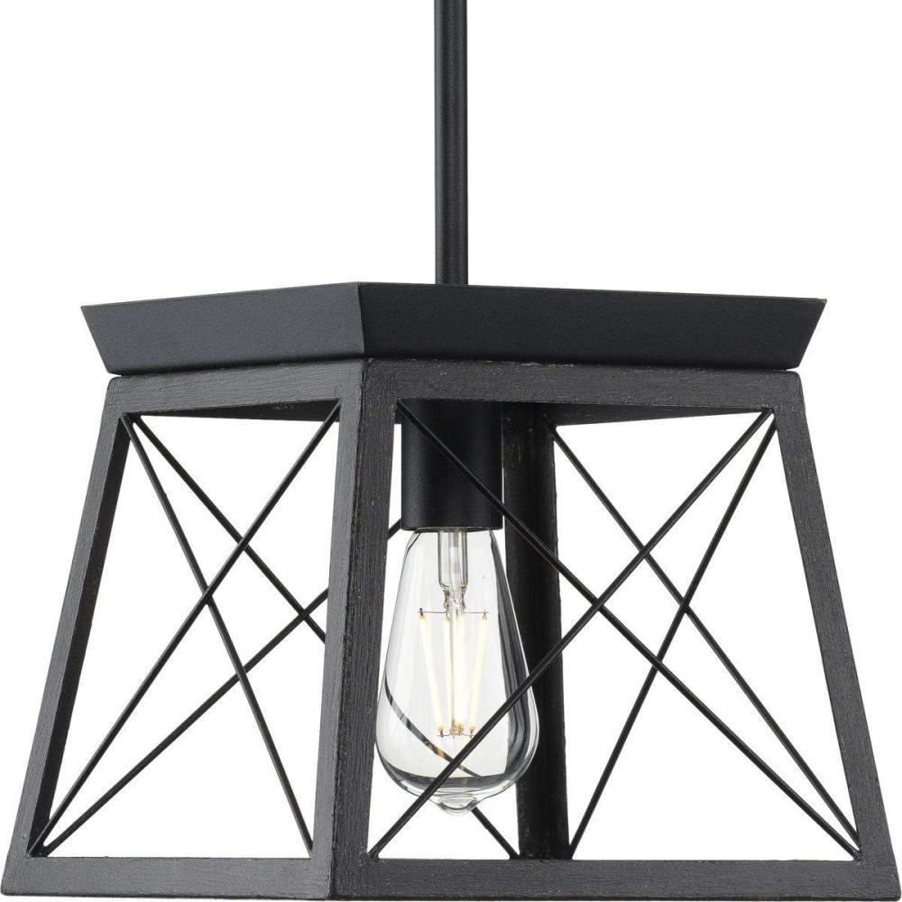 image:imageProgress Lighting Briarwood Collection 1Light Bleached Oak Farmhouse MiniPendant Light Galvanized 900x1000x1000Ceruse Black
