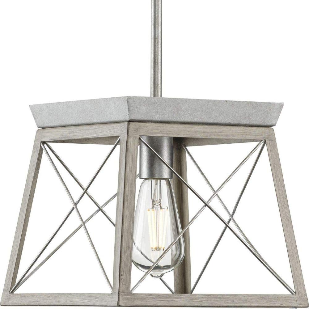 image:imageProgress Lighting Briarwood Collection 1Light Bleached Oak Farmhouse MiniPendant Light Galvanized 900x1000x1000Galvanized