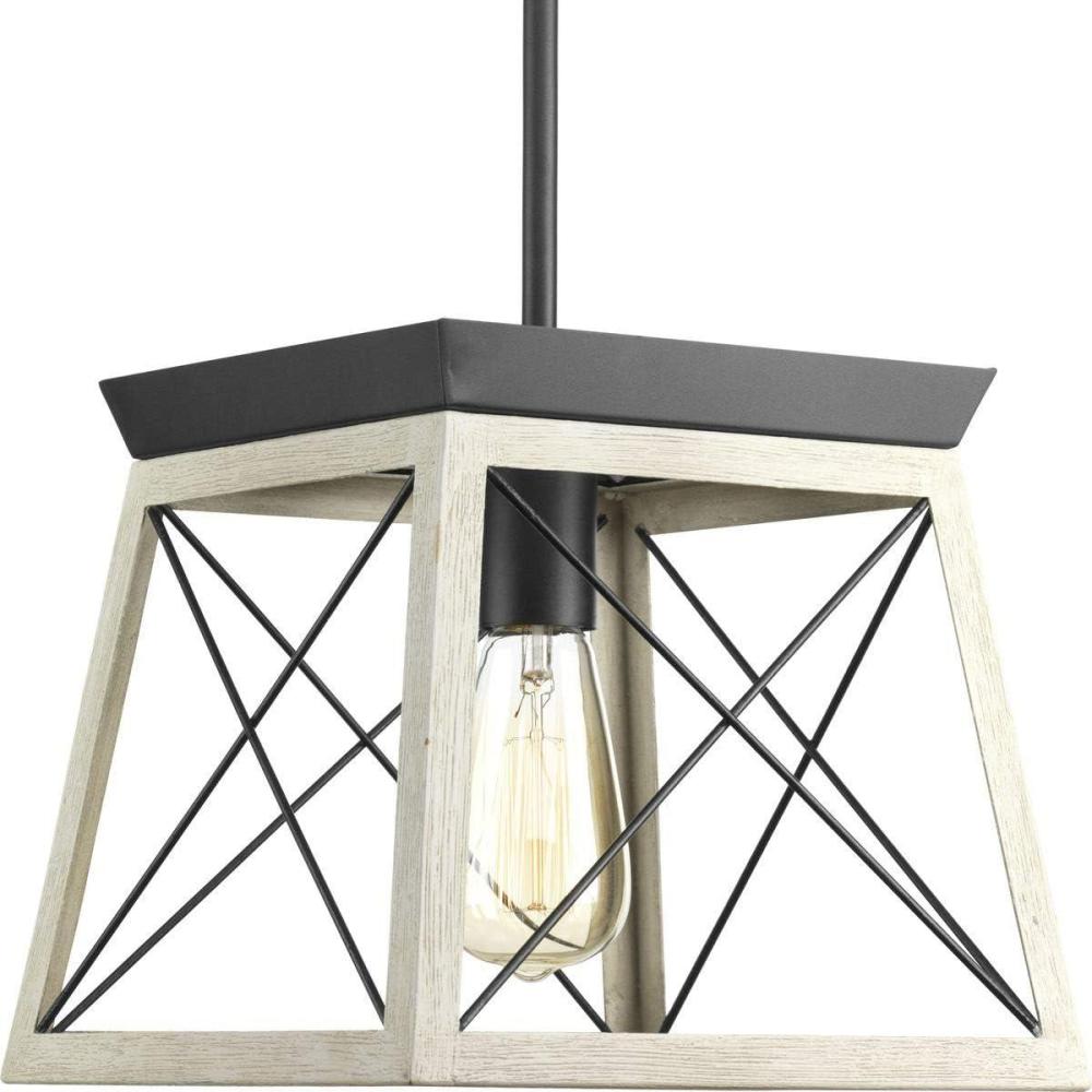 image:imageProgress Lighting Briarwood Collection 1Light Bleached Oak Farmhouse MiniPendant Light Galvanized 900x1000x1000Graphite