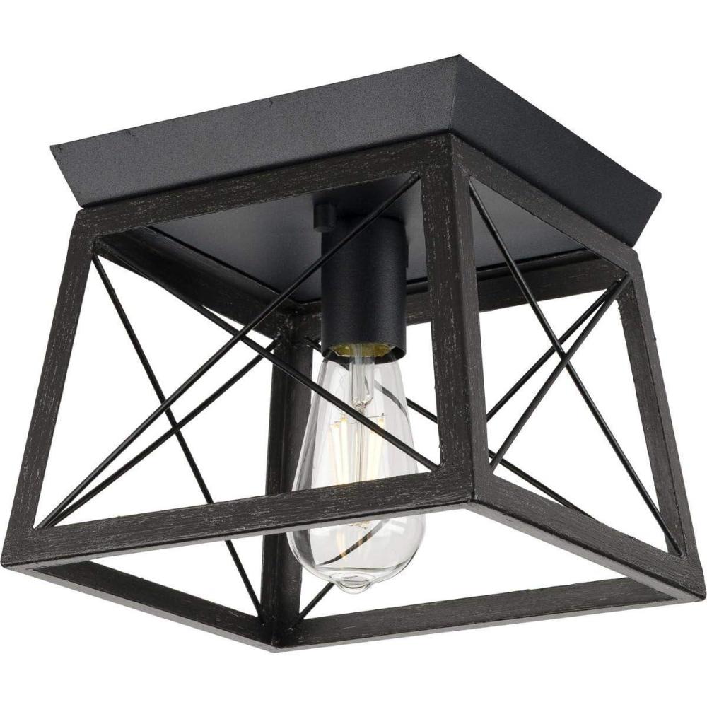 image:imageProgress Lighting Briarwood Collection 2Light Ceiling Light Flush Mount Ceiling Light Fixture for Interior Kitchen Lights Hallway Bedroom Living Room 12Inch by 6Inch Galvanized FinishTextured Black