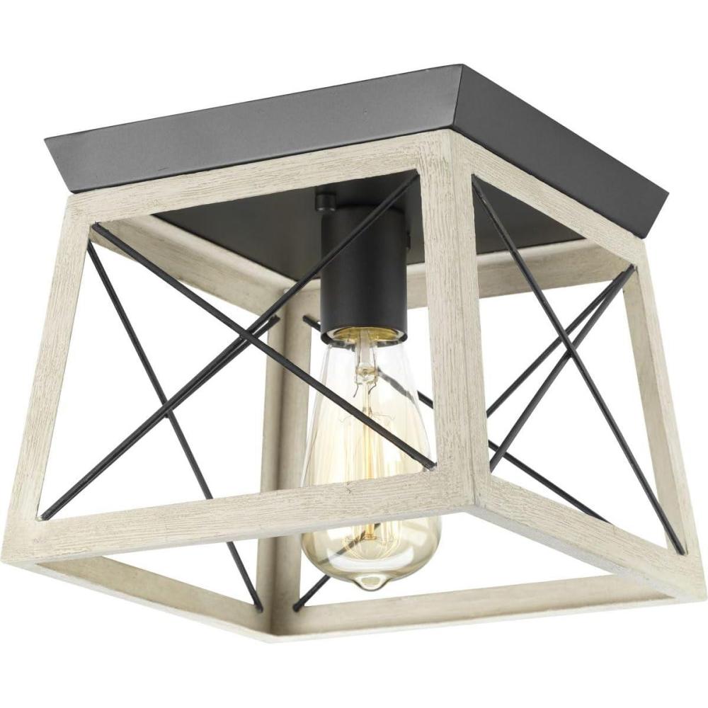 image:imageProgress Lighting Briarwood Collection 2Light Ceiling Light Flush Mount Ceiling Light Fixture for Interior Kitchen Lights Hallway Bedroom Living Room 12Inch by 6Inch Galvanized FinishGraphite