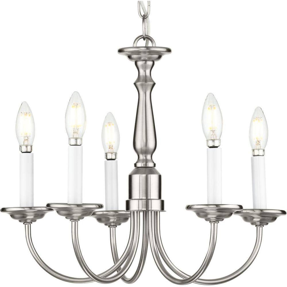 image:imageProgress Lighting FiveLight White Candles Traditional Chandelier Light P400831 Textured BlackNickel