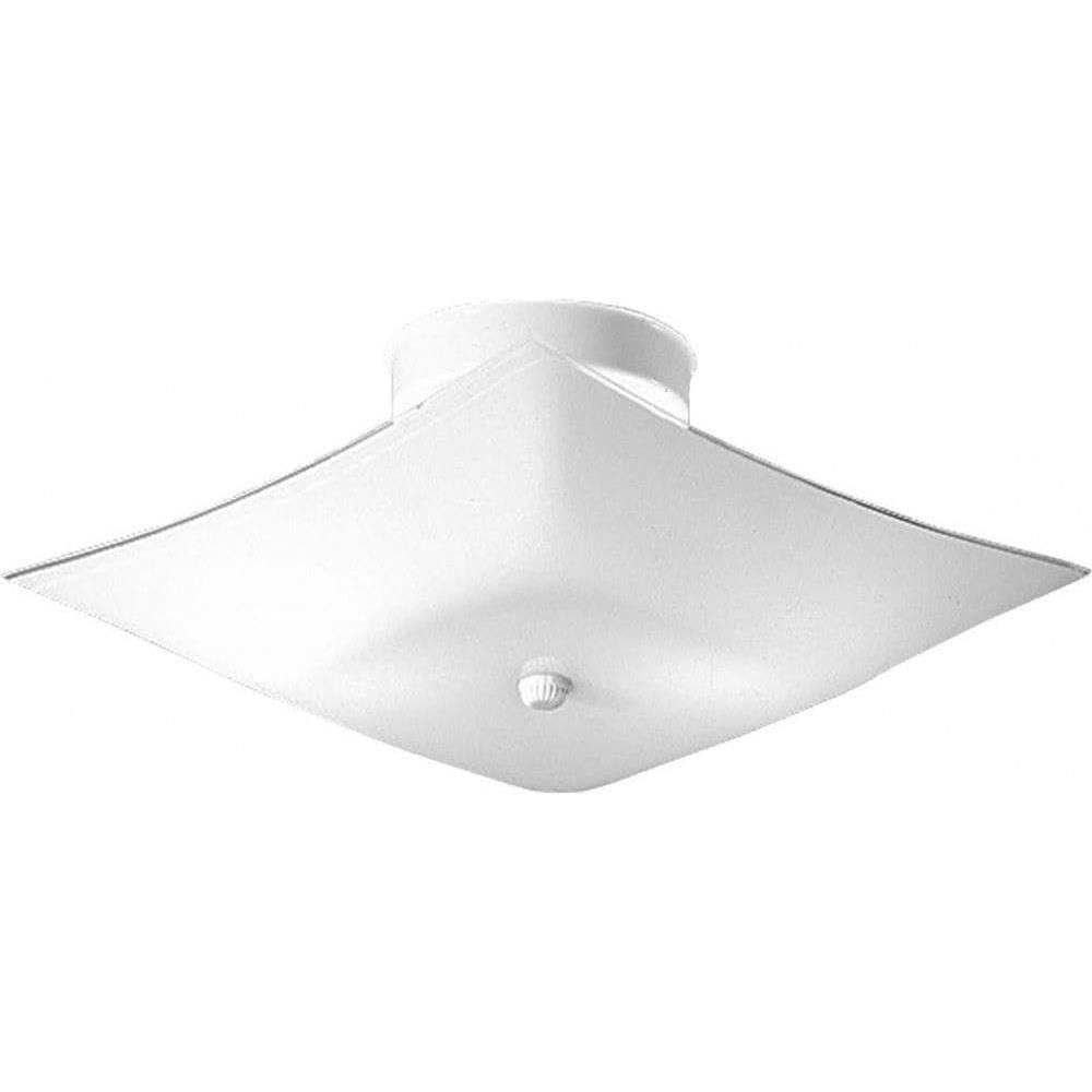 image:imageProgress Lighting P496130 Square Glass ClosetoCeiling 12Inch Diameter x 512Inch Height WhiteWhite
