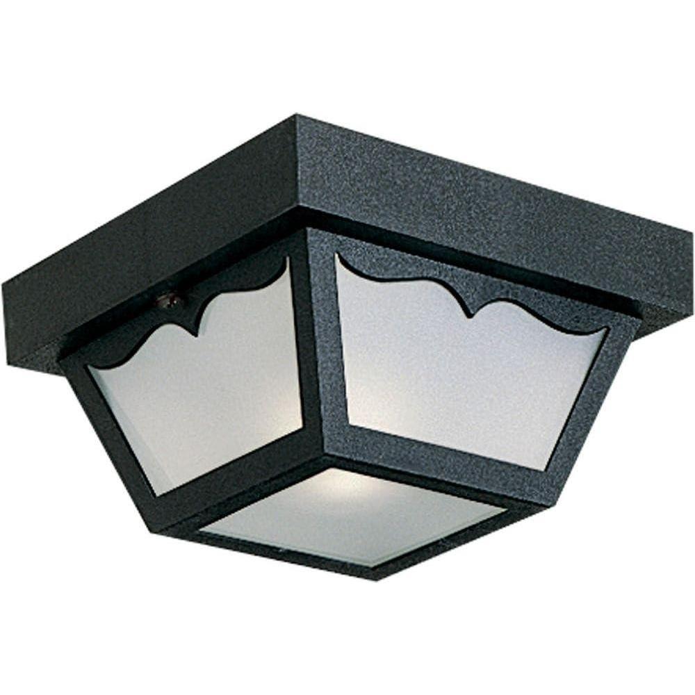 image:imageProgress Lighting P574431 NonMetallic Ceiling Light with 1Piece White Acrylic Diffuser BlackTextured Black