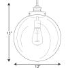 Progress Lighting 1-Light Clear Glass Farmhouse Pendant Light, Penn Collection, Indoor, P5328-104, Polished Nickel(Nickel)
