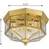 Progress Lighting 3-Light Beveled Glass 9-3/4″ Close-to-Ceiling, Indoor, P5788-20, Antique Bronze(Brass)