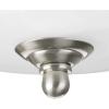 Progress Lighting 3-Light Ceiling Light, Flush Mount Ceiling Light Fixture for Interior Kitchen Lights, Hallway, Bedroom, Living Room, 15-1/4-Inch by 6-5/8-Inch, Brushed Nickel, Alabaster Glass Shade(Brushed Nickel)