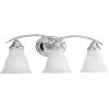 Progress Lighting 3-Light Etched Glass Traditional Bath Vanity Light, Trinity Collection, Indoor, P3192-09, Brushed Nickel(Chrome)