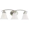Progress Lighting 3-Light Etched Glass Traditional Bath Vanity Light, Trinity Collection, Indoor, P3192-09, Brushed Nickel(Nickel)