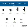 Progress Lighting 5-Inch Cylinder Outdoor Ceiling Light, 1-Light Modern Flush Mount Ceiling Fixture, Interior and Exterior Lighting for Home or Porch, Aluminum Construction, White, P5774-30(Black)