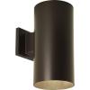 Progress Lighting 6-Inch Cylinder Outdoor LED Wall Sconce, 1-Light Modern Wall Mount LED Light, Interior and Exterior Lighting for Home or Porch, Aluminum, Black (P5641-31/30K)(Bronze)