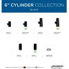 Progress Lighting 6-Inch Cylinder Outdoor LED Wall Sconce, 1-Light Modern Wall Mount LED Light, Interior and Exterior Lighting for Home or Porch, Aluminum, Black (P5641-31/30K)(Black)