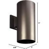 Progress Lighting 6-Inch Cylinder Outdoor Wall Sconce, 1-Light Modern Wall Mount Light, Interior and Exterior Lighting for Home or Porch, Aluminum Construction, Black (P5641-31)(Bronze)