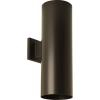 Progress Lighting 6-Inch Cylinder Outdoor Wall Sconce, 2-Light Modern Wall Mount Up and Down Lights, Interior and Exterior Lighting for Home or Porch, Aluminum Construction, Metallic Gray (P5642-82)(Bronze)
