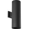 Progress Lighting 6-Inch Cylinder Outdoor Wall Sconce, 2-Light Modern Wall Mount Up and Down Lights, Interior and Exterior Lighting for Home or Porch, Aluminum Construction, Metallic Gray (P5642-82)(Black)