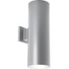 Progress Lighting 6-Inch Cylinder Outdoor Wall Sconce, 2-Light Modern Wall Mount Up and Down Lights, Interior and Exterior Lighting for Home or Porch, Aluminum Construction, Metallic Gray (P5642-82)(Gray)