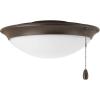 Progress Lighting AirPro Collection Four-Light Ceiling Fan Light, Brushed Nickel(Antique Bronze)