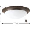 Progress Lighting AirPro Collection Four-Light Ceiling Fan Light, Brushed Nickel(Antique Bronze)