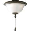 Progress Lighting AirPro Collection Four-Light Ceiling Fan Light, Brushed Nickel(Antique Bronze)