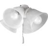 Progress Lighting AirPro Collection Four-Light Ceiling Fan Light, Brushed Nickel(White)