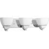Progress Lighting Appeal Collection 3-Light Etched White Glass Modern Bath Vanity Light Brushed Nickel(Chrome)