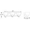 Progress Lighting Appeal Collection 3-Light Etched White Glass Modern Bath Vanity Light Brushed Nickel(Chrome)