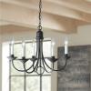 Progress Lighting Five-Light White Candles Traditional Chandelier Light, P4008-31, Textured Black(Black)