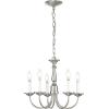 Progress Lighting Five-Light White Candles Traditional Chandelier Light, P4008-31, Textured Black(Nickel)