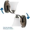 Progress Lighting P2010-09 Adorn Etched Glass Traditional Bath Vanity Light, 21.5 in x 7.5 in x 6.625 in, 3-Light, Brushed Nickel(Antique Bronze)