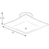 Progress Lighting P4961-30 Square Glass Close-to-Ceiling, 12-Inch Diameter x 5-1/2-Inch Height, White(White)