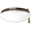 Progress Lighting Two-Light Universal Opal Glass Fan Light Kit, Graphite(Antique Bronze)