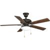 Progress Lighting Two-Light Universal Opal Glass Fan Light Kit, Graphite(Antique Bronze)