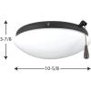 Progress Lighting Two-Light Universal Opal Glass Fan Light Kit, Graphite(Forged Black)